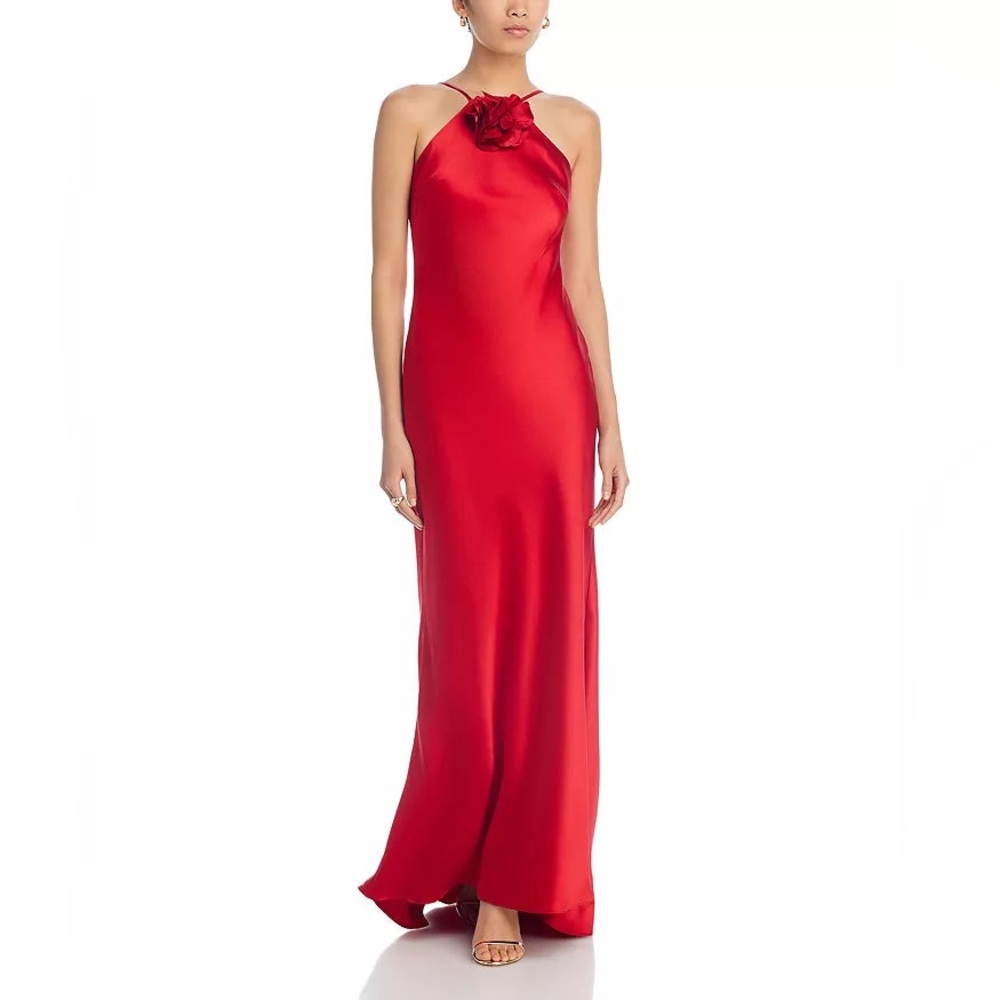 Aqua Sleeveless Satin Flower Gown - 100% Exclusive